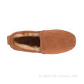 Waterdichte suede lederen heren schapenvacht mocassin slippers